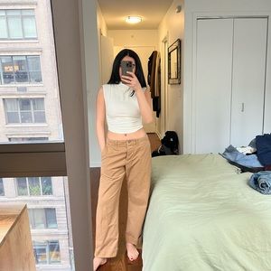 Niki lotan beige low rise pants